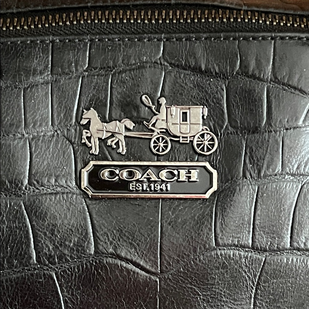 Coach Madison Sophia Croc-Embossed Satchel Black EUC - Picture 11 of 17